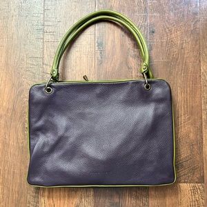 PLINIO VISONA leather color block bag, made in Italy, NWOT